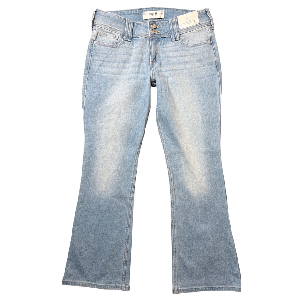Hollister Jeans Womens 10 Regular Low-Rise Boot Light Blue Denim NEW